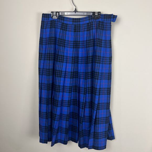 Pendleton Woolen Mills 100% Virgin Wool Pleated Skirt Authentic Morgan Tartan 10 - Picture 1 of 10